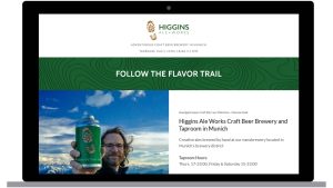 Higgins Ale Works Website Homepage